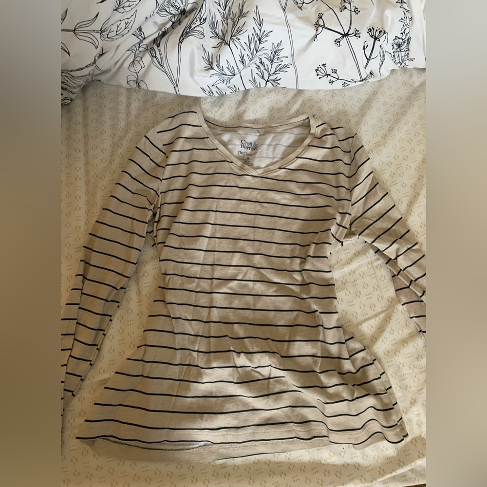Cream striped long sleeve